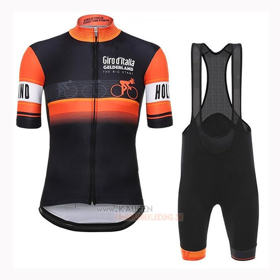 Giro D'italien Kurzarmtrikot 2019 und Kurze Tragerhose Orange